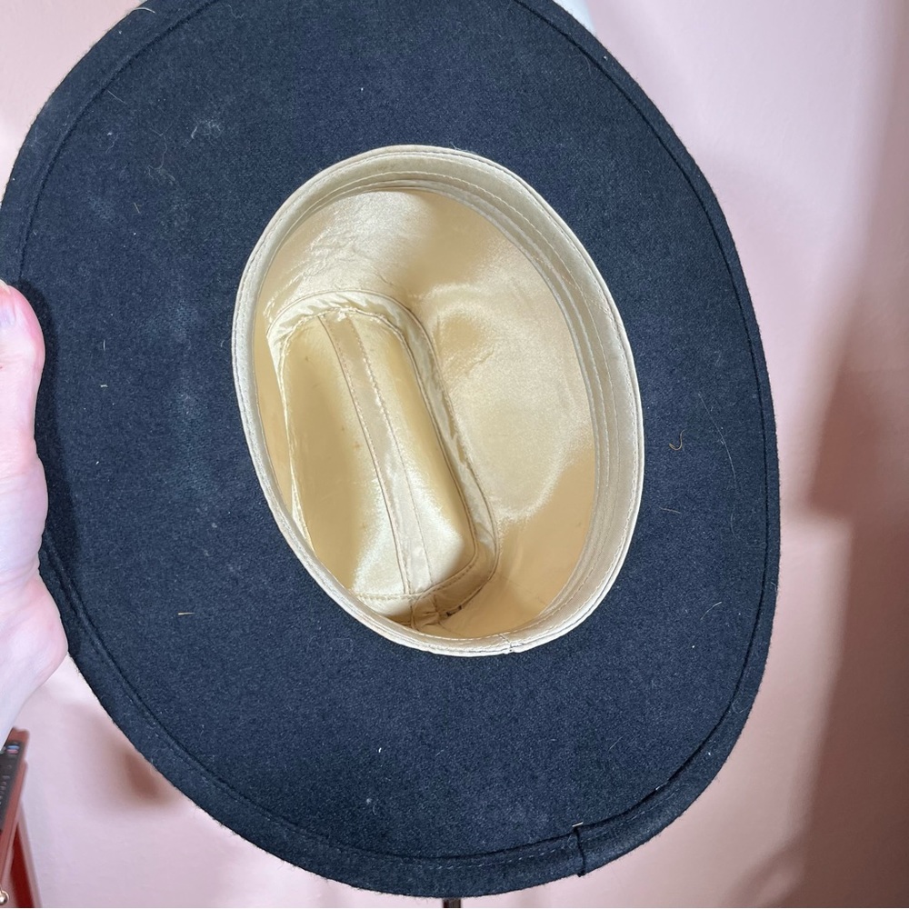 Vintage Black Felt Double Feather Western Cowboy Hat eclectic grandpa festival - Picture 17 of 17